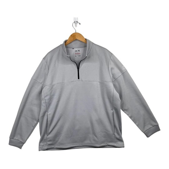 Men's Adidas Golf Climawarm 1/4 Zip Debossed Pullover Sweatshirt in Gray-XL - Picture 1 of 7